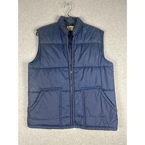 Wedgefield‎ Puffer Vest Solid Navy Blue Medium Vintage 70s 80s Outdoor